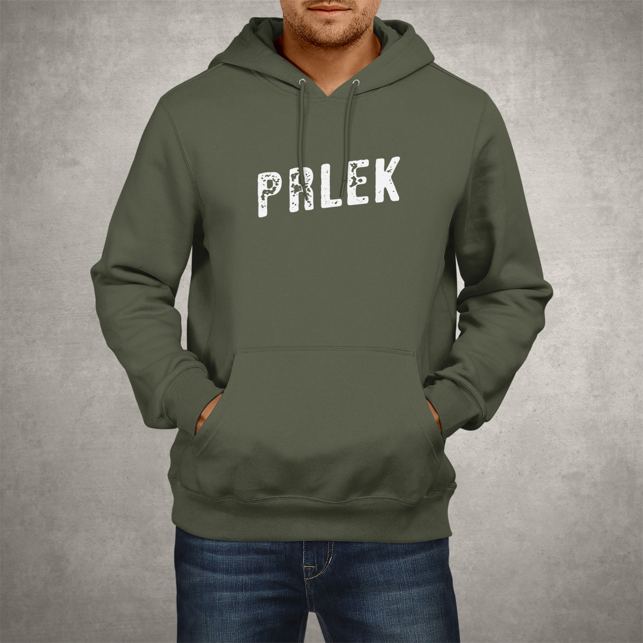 Pulover Prlek - klasična olivno zelena